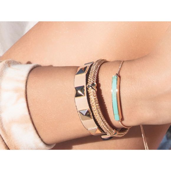 BNWT - PARK LANE BLACK RADLEY BRACELET BAND GOLD STUD - Picture 5 of 5